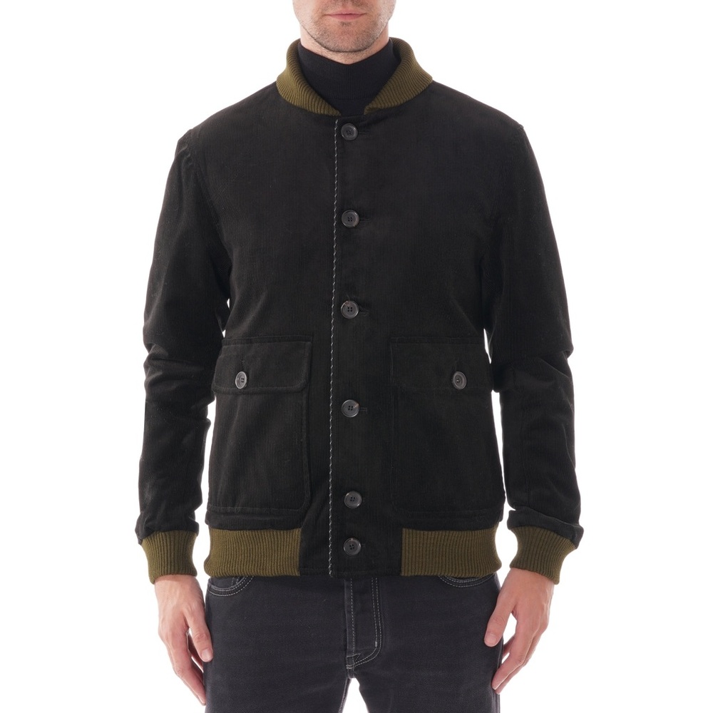 Oliver Spencer Black and Olive Bomber Jacket